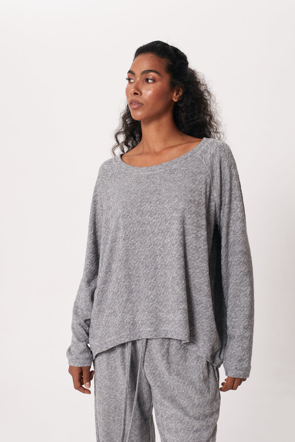 Foggy Pepita Cropped Sweatshirt