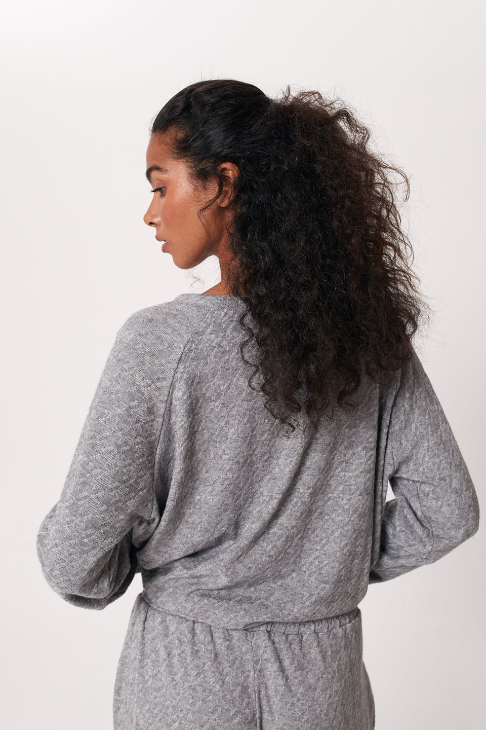 Foggy Pepita Cropped Sweatshirt